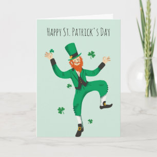 Leprechaun Klaver Gelukkig St. Patrick's Day Kaart