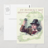 Leprechaun Klaver Ierland Eiland Briefkaart (Voorkant / Achterkant)