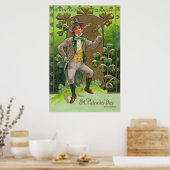 Leprechaun Klaver Kluppelstok Kleipijp Poster (Keuken)