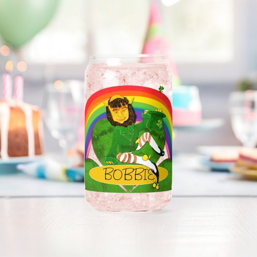 Leprechaun Klaver Naam  Blikvorm Glas (Insitu (Verjaardag))