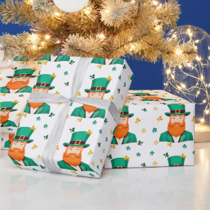Leprechaun Klaver Shamrock Patrick's Day Cadeaupapier