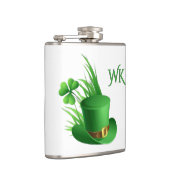  Leprechaun Klover Hoed in Gras Monogram  Heupfles (Rechts)