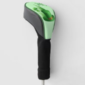Leprechaun Kloverhoed in Gras Monogram Golfheadcover (Schuin)