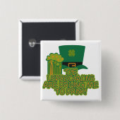 Leprechaun-knop Vierkante Button 5,1 Cm (Voorkant /achterkant)