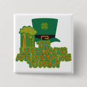 Leprechaun-knop Vierkante Button 5,1 Cm (Voorkant)