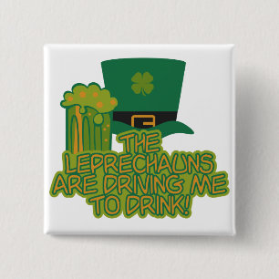Leprechaun-knop Vierkante Button 5,1 Cm