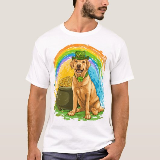 Leprechaun Lab � St. Patrick�s-dag Hond T-shirt (Voorkant)
