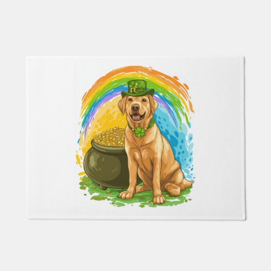 Leprechaun Lab � St. Patrick�s Day Hond Deurmat (Voorkant)