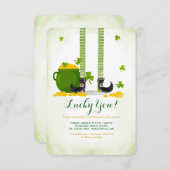 Leprechaun Legs St. Patrick's Day Uitnodiging (Voorkant / Achterkant)
