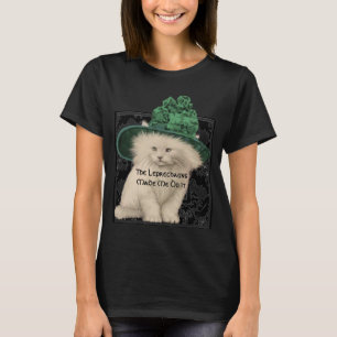 Leprechaun liet me het doen. Cat Green Pet Klavers T-shirt