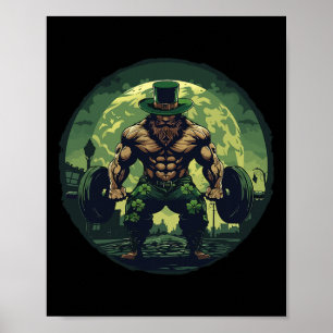 Leprechaun Lifting Gewichten Bodybuilding Gym St P Poster