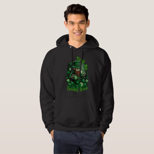 Leprechaun lucky dice casino St Patricks day Hoodie (Voorkant volledig)