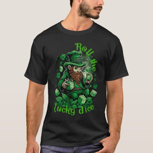 Leprechaun lucky dice casino St Patricks day T-shirt (Voorkant)