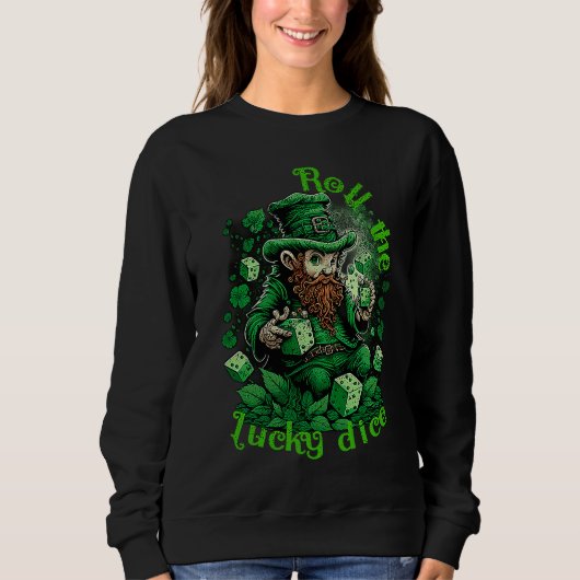 Leprechaun lucky dice casino St Patricks day Trui (Voorkant)