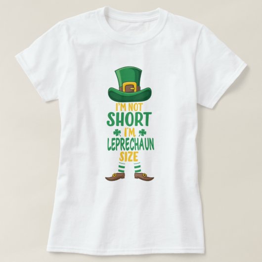 Leprechaun maat niet kort St Patrick's Day T-shirt (Design voorkant)