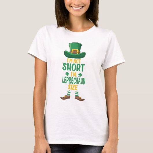 Leprechaun maat niet kort St Patrick's Day T-shirt (Voorkant)