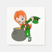 Leprechaun meisje papieren servetten (Voorkant)