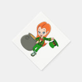 Leprechaun meisje papieren servetten (Hoek)