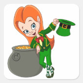 Leprechaun Meisje Stickers (Voorkant)