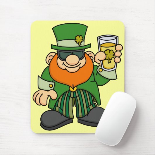 Leprechaun met Beer Mousepad Muismat (Met muis)