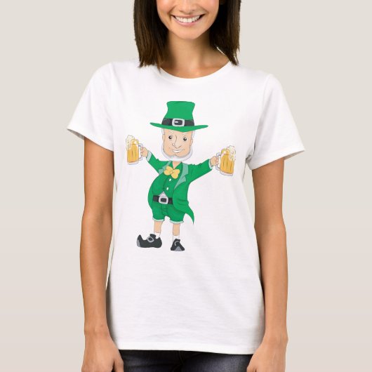 Leprechaun met bier t-shirt (Voorkant)