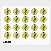 Leprechaun met Flute Ronde Sticker (Vel)