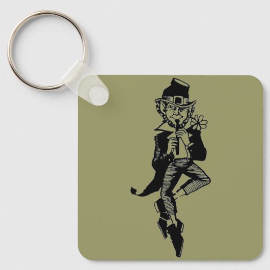 Leprechaun met Flute Sleutelhanger (Voorkant)