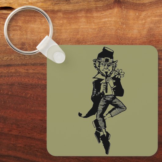 Leprechaun met Flute Sleutelhanger (Voorkant)
