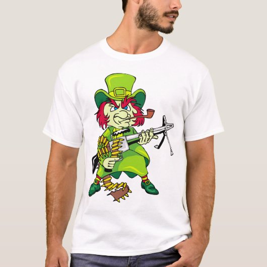 Leprechaun met Pistool T-shirt (Voorkant)
