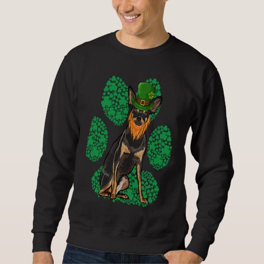 Leprechaun Miniature Pinscher St Patricks Day Sham Trui (Voorkant)