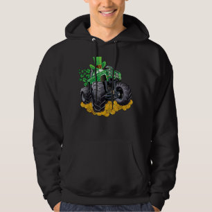 Leprechaun Monster Truck Shamrock St Patrick Day B Hoodie
