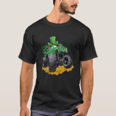 Leprechaun Monster Truck Shamrock St Patrick Day B T-shirt (Voorkant)
