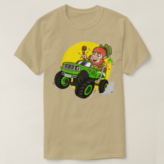 Leprechaun Monster Truck St Patricks Day Boy Kind T-shirt (Design voorkant)