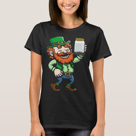 Leprechaun Moonshine Jar St Paddys Day Happy St Pa T-shirt (Voorkant)