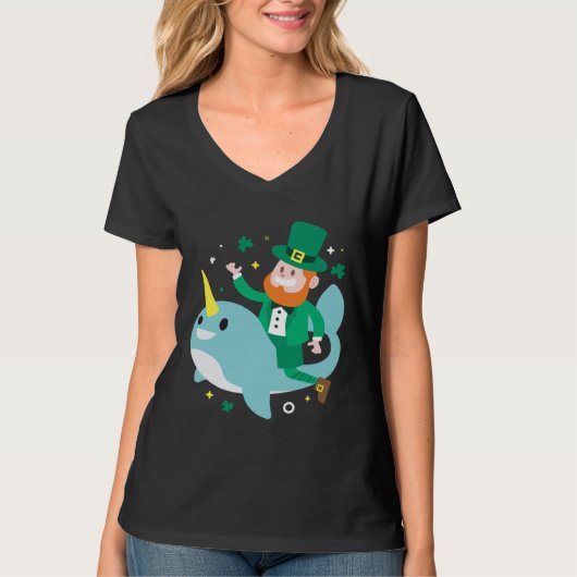 Leprechaun Narwhale  Cute St Patricks Day 2020 Boy T-shirt (Voorkant)
