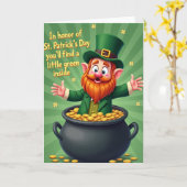 Leprechaun Nepgoud Foliekaart Kaart (Gele Bloem)