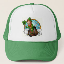 Leprechaun op een Barrel St Patrick's Day Trucker Pet