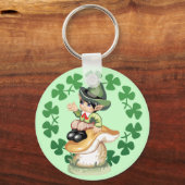Leprechaun op een paddenstoel sleutelhanger (Voorkant)