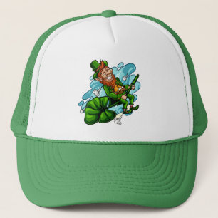 Leprechaun op een Shamrock St Patrick's Day Trucker Pet