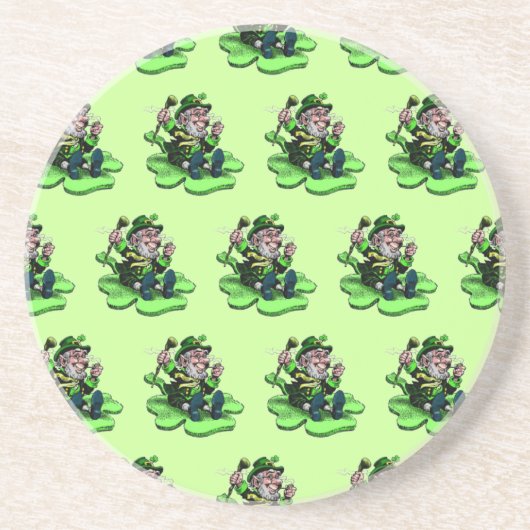 Leprechaun op het Onderzetter van Shamrock Sandsto (Voorkant)