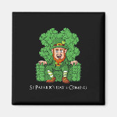 Leprechaun op klavertroon St Patricks Day Boys G Magneet (Voorkant)
