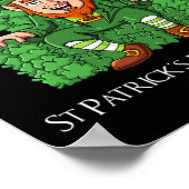 Leprechaun op klavertroon St Patricks Day Boys G Poster (Hoek)