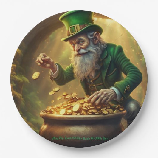 Leprechaun papier papieren bordje (Voorkant)
