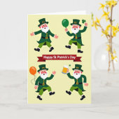 Leprechaun Patroon St. Patricks Dag Kaart (Gele Bloem)