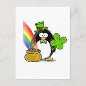 Leprechaun Penguin Briefkaart (Voorkant)