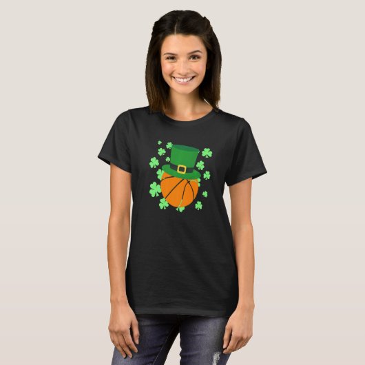 Leprechaun Pet Basketball St Patricks Day T-shirt (Voorkant volledig)