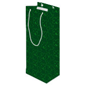 Leprechaun Pet en Clover Pattern Wijn Cadeautas (Achterkant Gekanteld)