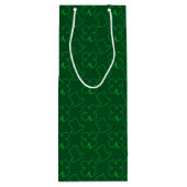 Leprechaun Pet en Clover Pattern Wijn Cadeautas (Achterkant)