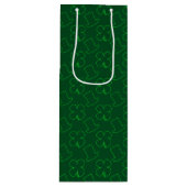 Leprechaun Pet en Clover Pattern Wijn Cadeautas (Voorkant)