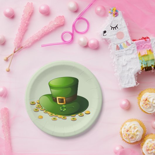 Leprechaun Pet en gouden munten Papieren Bordje (Feest)